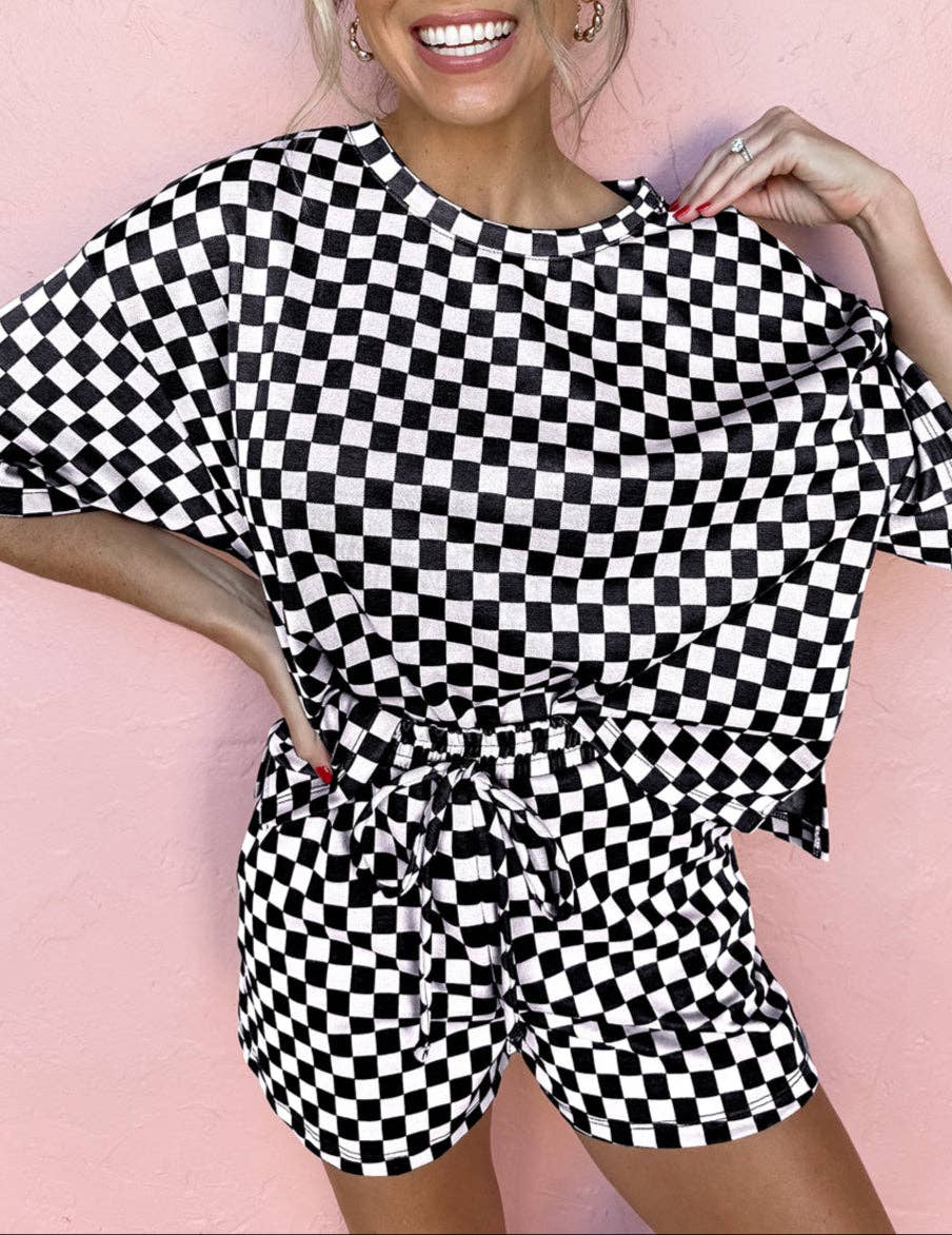 Checker Top and Shorts Set