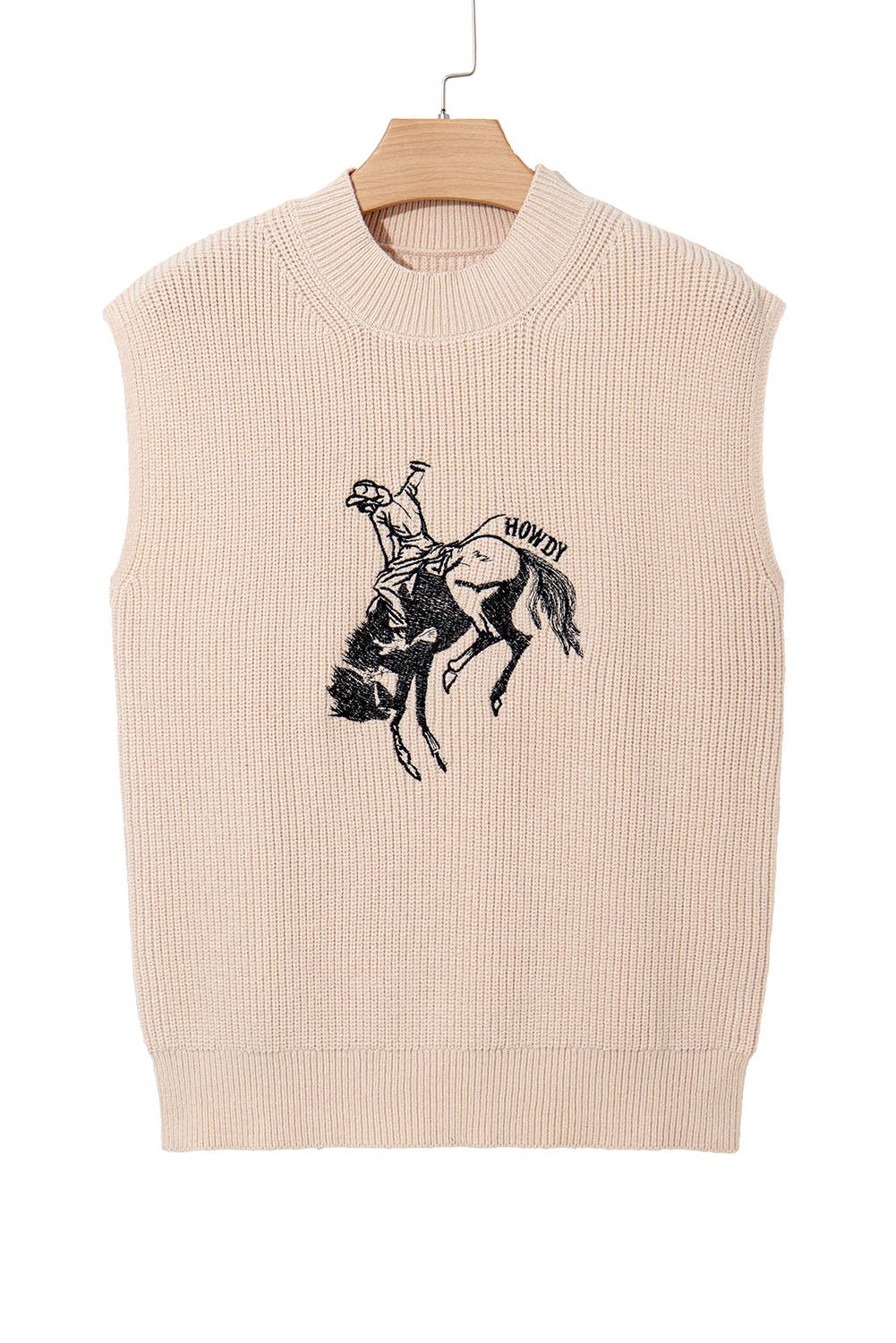 HOWDY Rodeo Cowboy Printed Short Sleeve Sweater | S-XL
