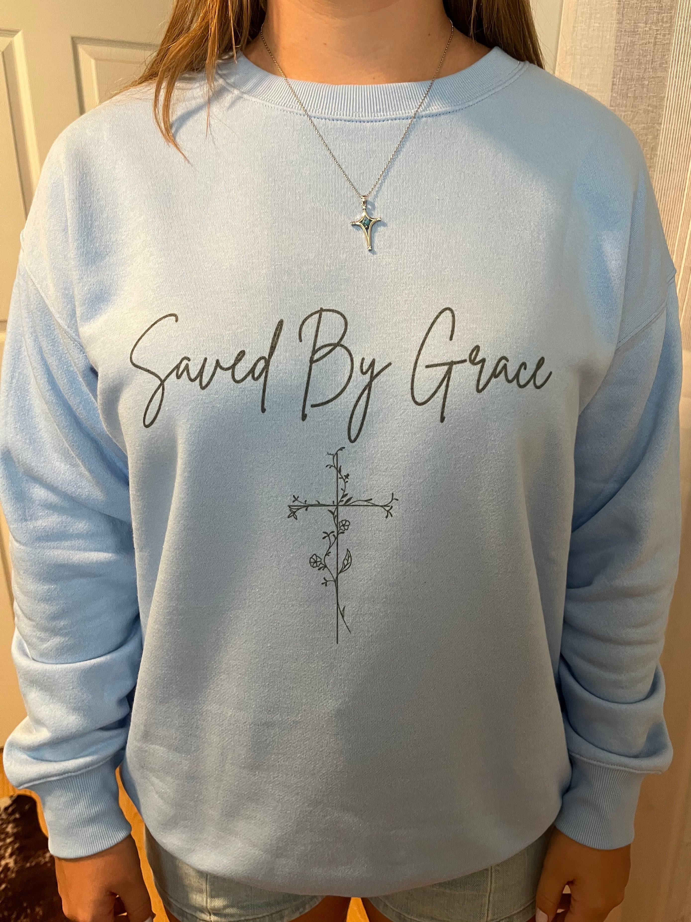 Saved By Grace Crewneck – The Turquoise Cowgal BYWEAR Grace Woven 