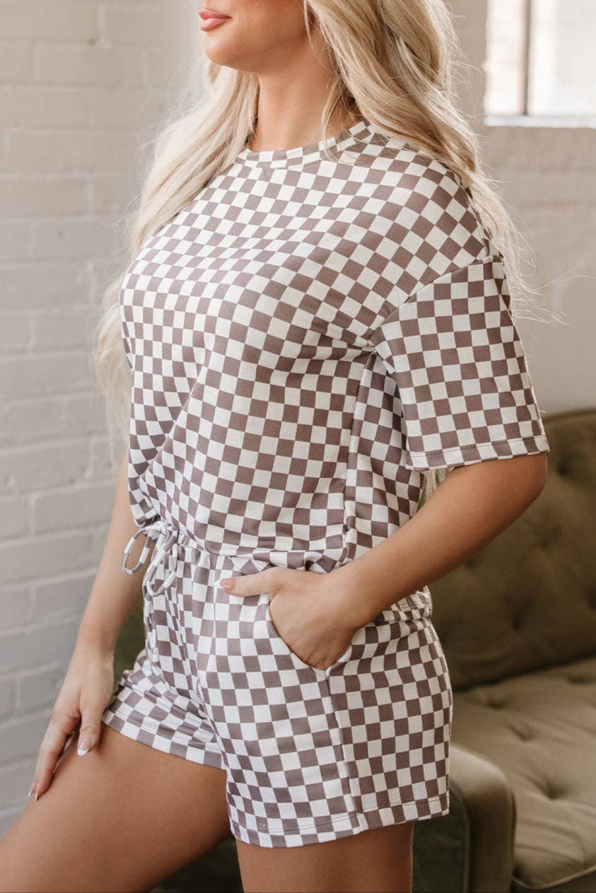 Checker Top and Shorts Set